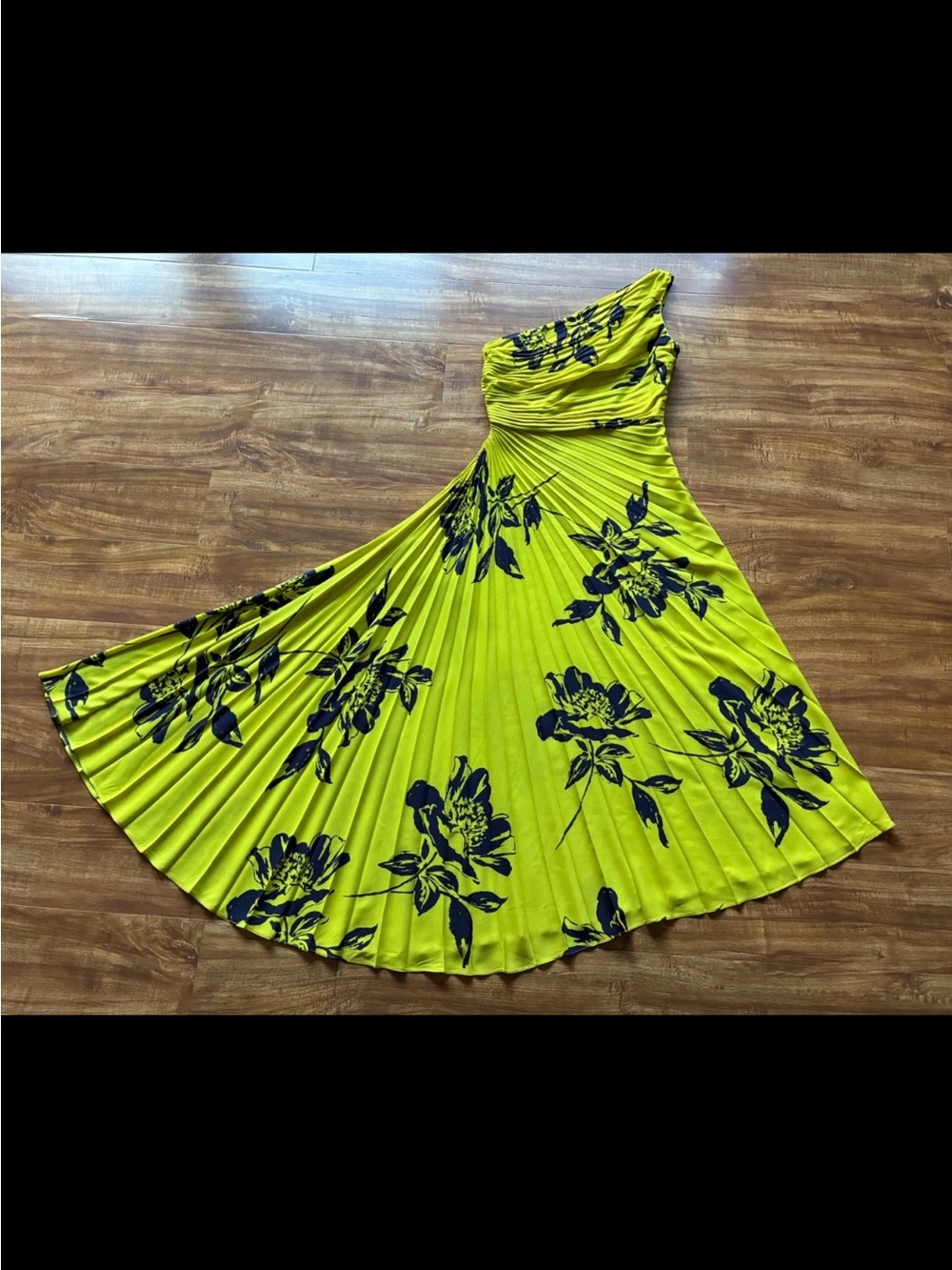 Nicole Miller Womens 6 Flower Pattern Pleated One Shoulder Party Cocktail Dress - Picture 16 of 16